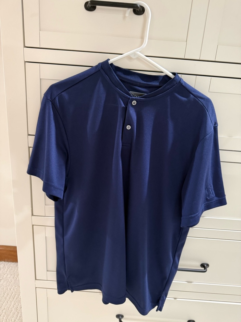 PGA Tour Men's Dark Blue Henley Polo